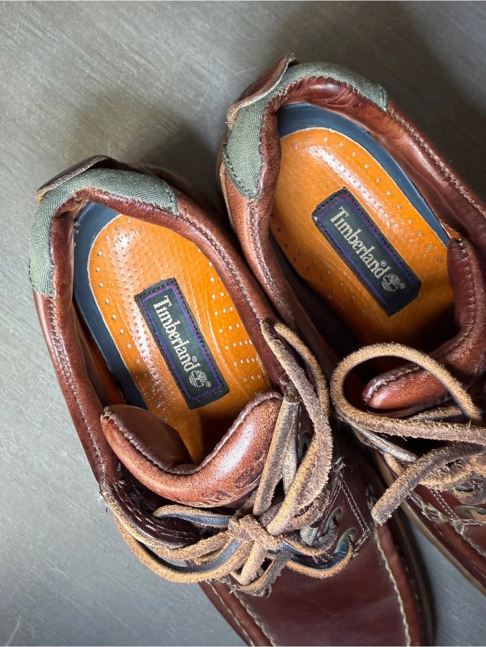 Vintage Timberland Rare USA Made Boat Shoes Burgundy Brown Leather Sz 7.5 M